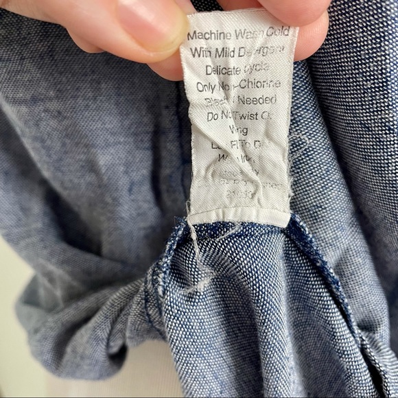 CAbi Blue Chambray High-Low Tank with Cutout Back - Picture 6 of 7